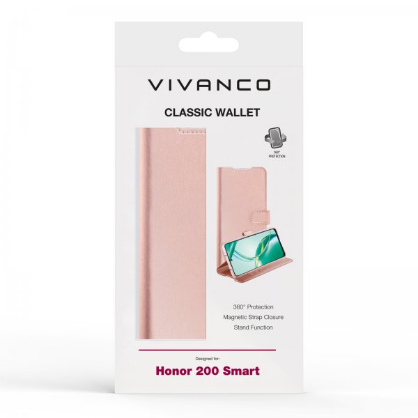 Vivanco Honor 200 Smart Fodral Classic Wallet Roseguld
