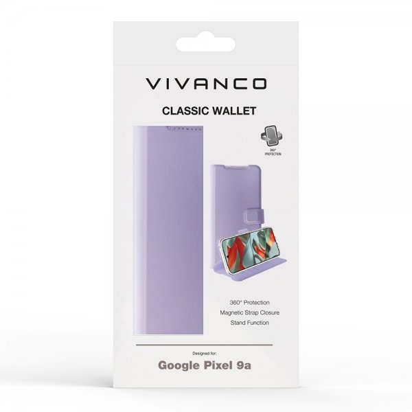 Vivanco Google Pixel 9a Fodral Classic Wallet Lavender