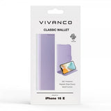Vivanco iPhone 16e/17e Fodral Classic Wallet Lavendel