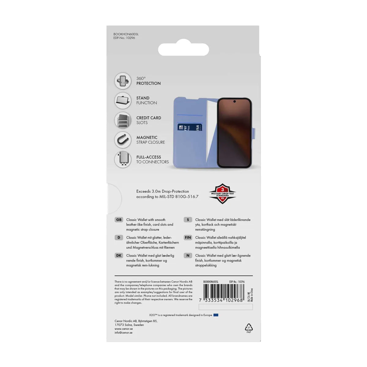 X2O Honor 600 Smart Fodral Classic Wallet Lila