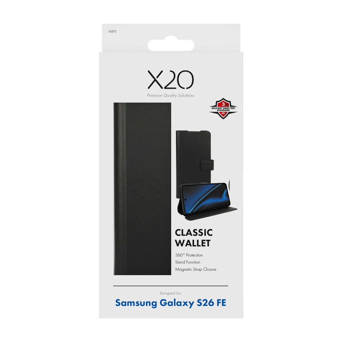 X2O Samsung Galaxy S26 FE Fodral Classic Wallet Svart