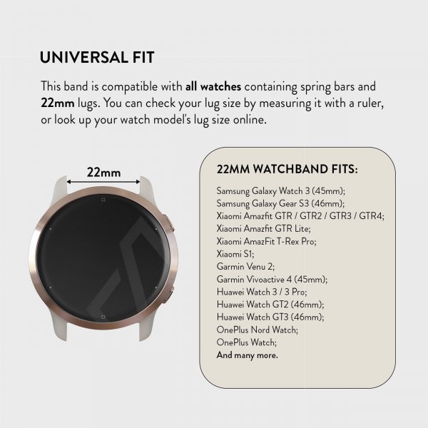 Burga Samsung Galaxy Watch 22mm Armband Metal Mesh Roseguld