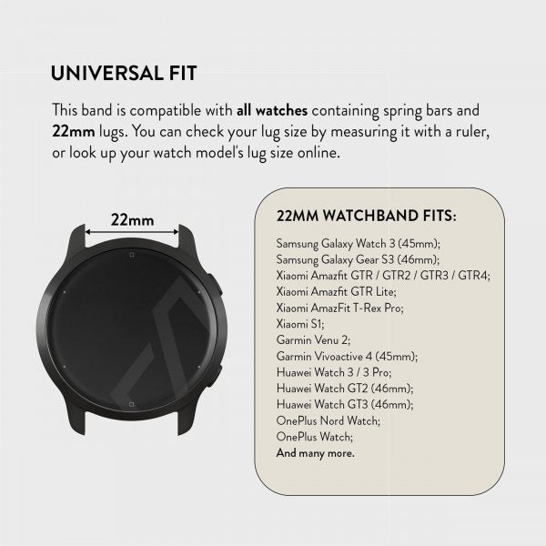 Burga Samsung Galaxy Watch 22mm Armband Metal Mesh Svart
