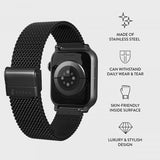 Burga Apple Watch 38/40/41/42mm Armband Mesh Elegance Svart
