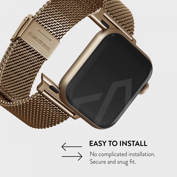 Burga Apple Watch 44/45/46mm/Ultra 49mm Armband Mesh Elegance Guld