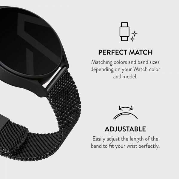 Burga Samsung Galaxy Watch 20mm Armband Mesh Elegance Svart