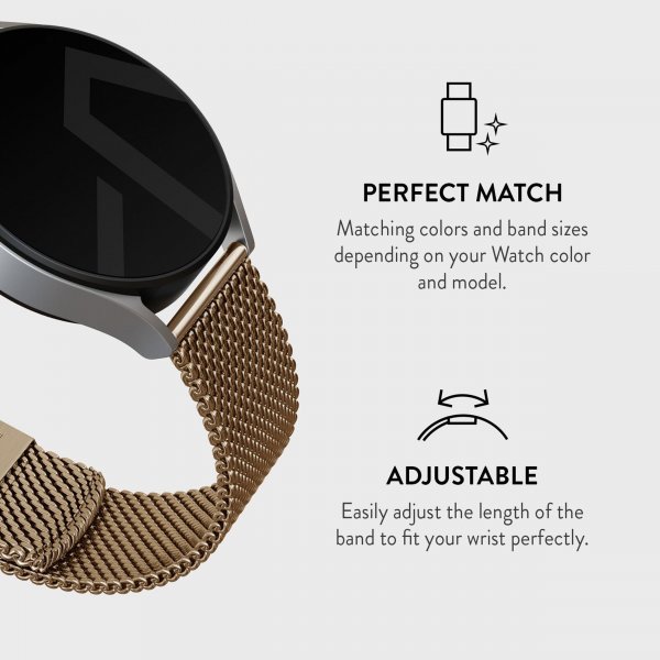 Burga Samsung Galaxy Watch 20mm Armband Mesh Elegance Guld