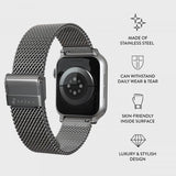 Burga Apple Watch 38/40/41/42mm Armband Mesh Elegance Silver
