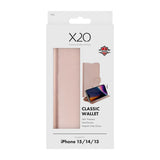X2O iPhone 13/14/15 Fodral Classic Wallet Roseguld