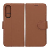 Samsung Galaxy S25 Edge Fodral med Kortfack Stativfunktion Brun
