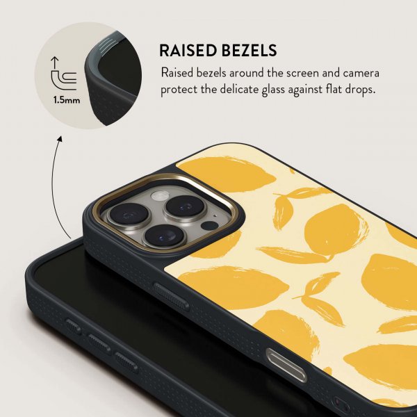 Burga iPhone 15 Pro Skal Elite Dark MagSafe Lemon Tart