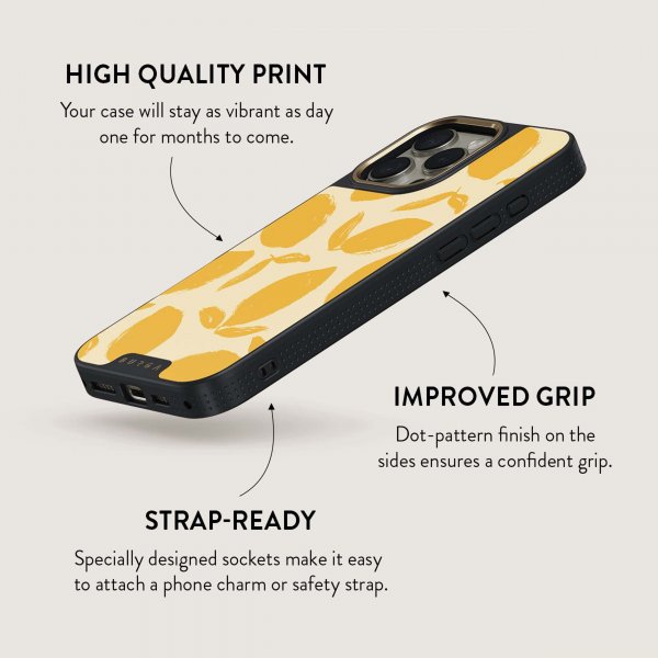 Burga iPhone 15 Pro Skal Elite Dark MagSafe Lemon Tart