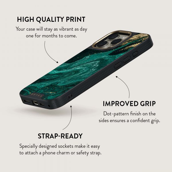 Burga iPhone 15 Skal Elite Dark MagSafe Emerald Pool