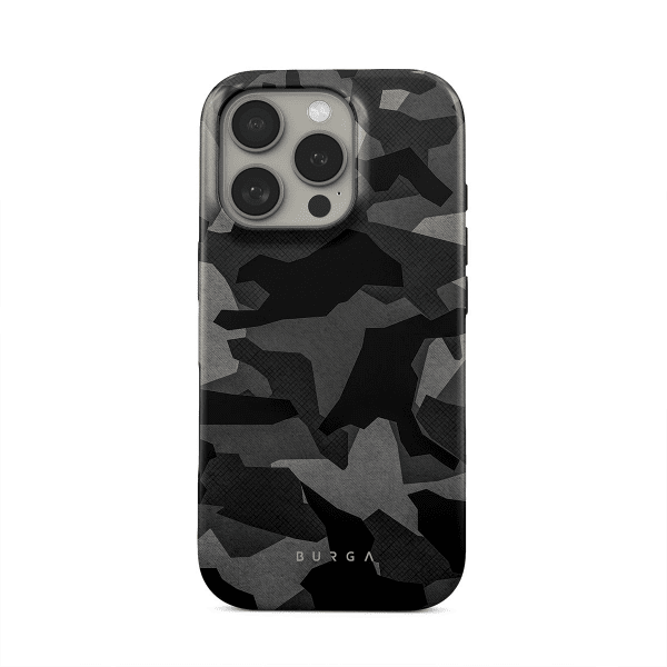 Burga iPhone 15 Pro Skal Tough MagSafe Night Black Camo
