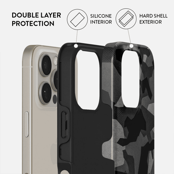 Burga iPhone 15 Pro Skal Tough MagSafe Night Black Camo