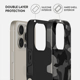 Burga iPhone 15 Skal Tough MagSafe Night Black Camouflage