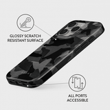 Burga iPhone 15 Pro Skal Tough MagSafe Night Black Camo