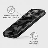Burga iPhone 15 Skal Tough MagSafe Night Black Camouflage