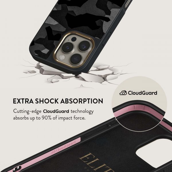 Burga iPhone 15 Pro Skal Elite Dark MagSafe Night Black Camo