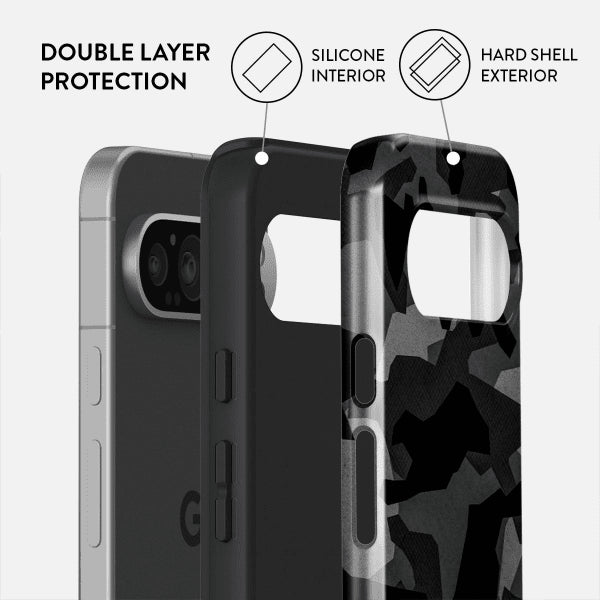 Burga Google Pixel 9/Pixel 9 Pro Skal Tough Night Black Camo