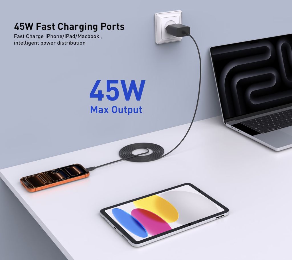 SiGN 45W Väggladdare USB-C PD Svart