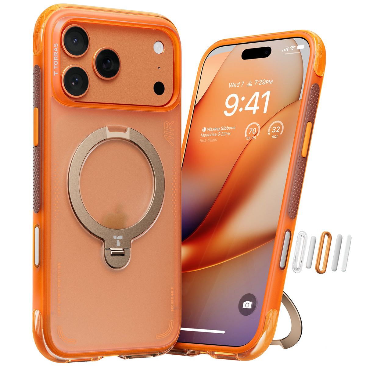 Torras iPhone 17 Pro Max Skal Ostand Q3 Air Energy Orange