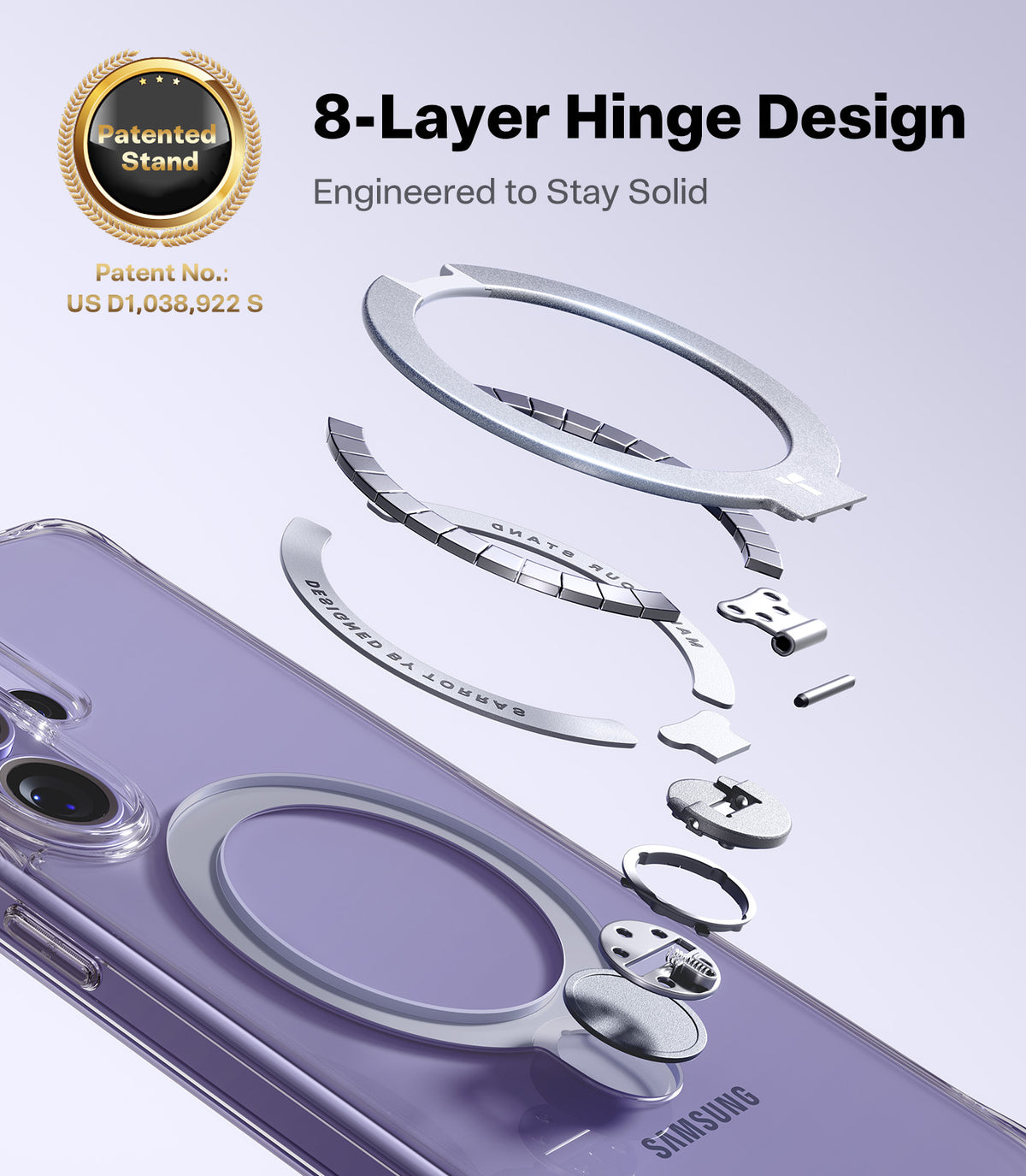 Torras Samsung Galaxy S26 Ultra Skal Ostand Q3 Spin Transparent
