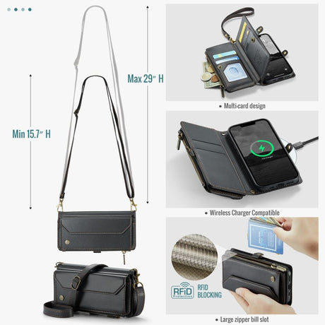 CaseMe iPhone 16e/iPhone 17e Fodral C36 Series Svart
