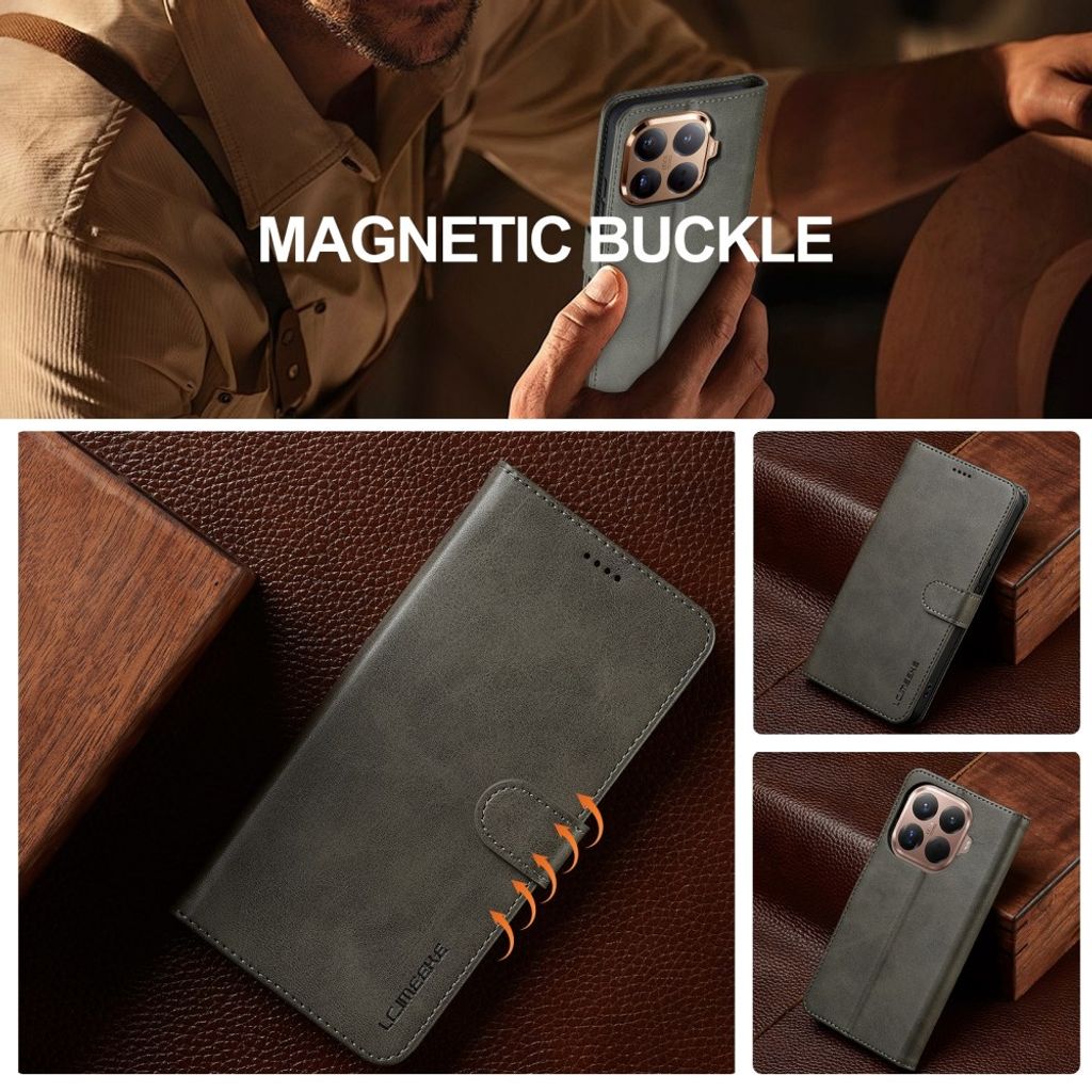 Lc.Imeeke Xiaomi 17T Pro Fodral med Kortfack Stativfunktion Grå