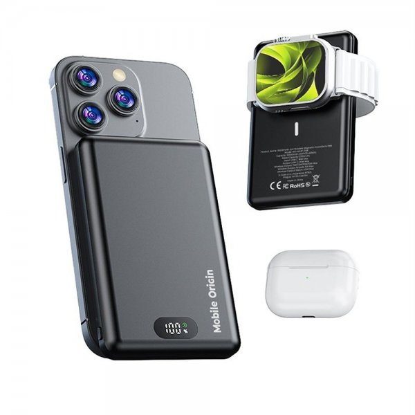 Mobile Origin 3-i-1 Powerbank 10 000 mAh MagSafe
