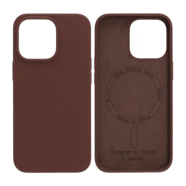 Rvelon iPhone 13 Pro Skal Silikon MagSafe Brun
