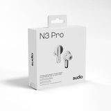 Sudio Trådlösa Hörlurar N3 Pro ANC Chrome White
