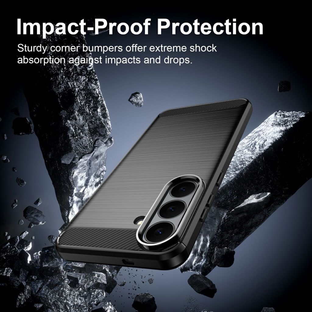 Samsung Galaxy S26 FE Skal Borstad Kolfibertextur Svart