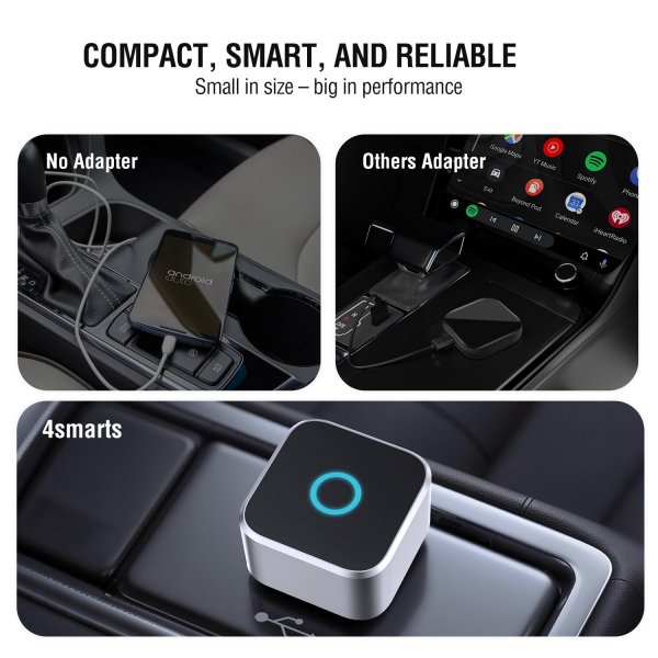 4smarts 2-i-1 Trådlös Apple CarPlay/Android Auto Adapter