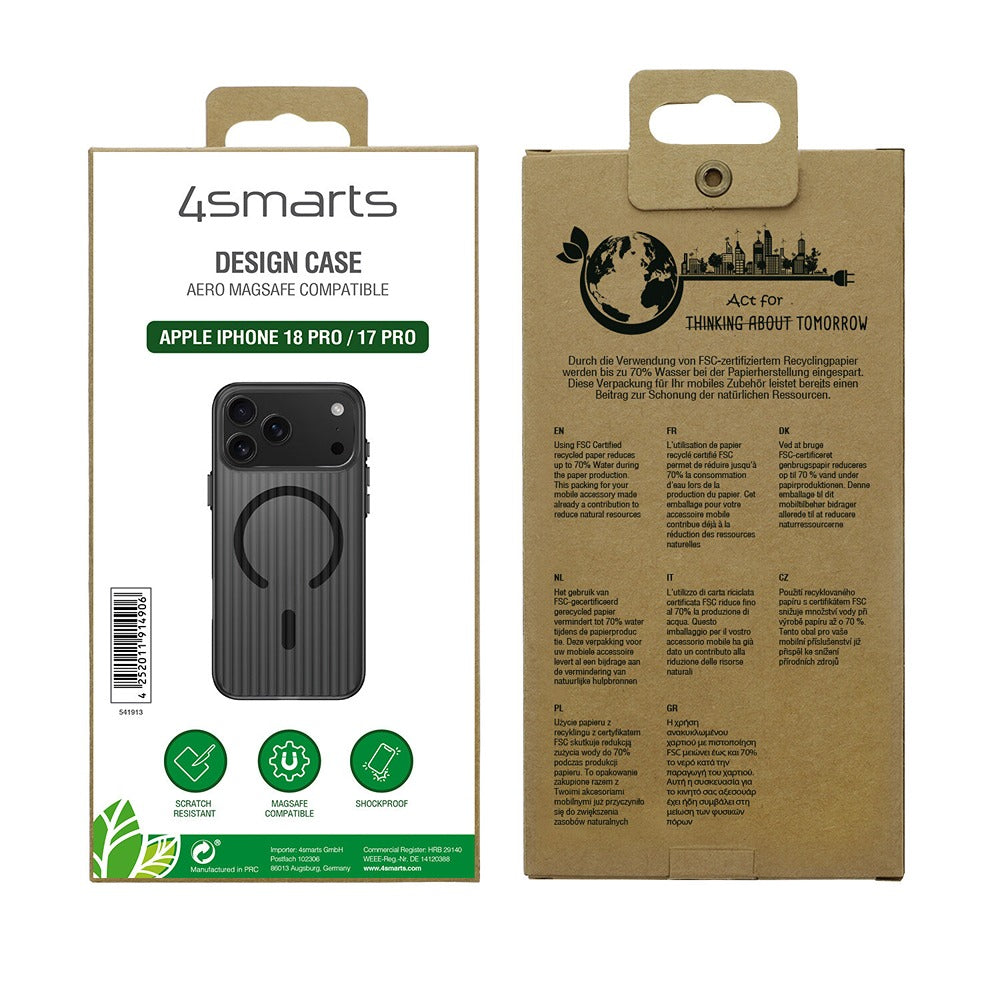 4smarts iPhone 17 Pro/iPhone 18 Pro Skal Aero MagSafe Svart