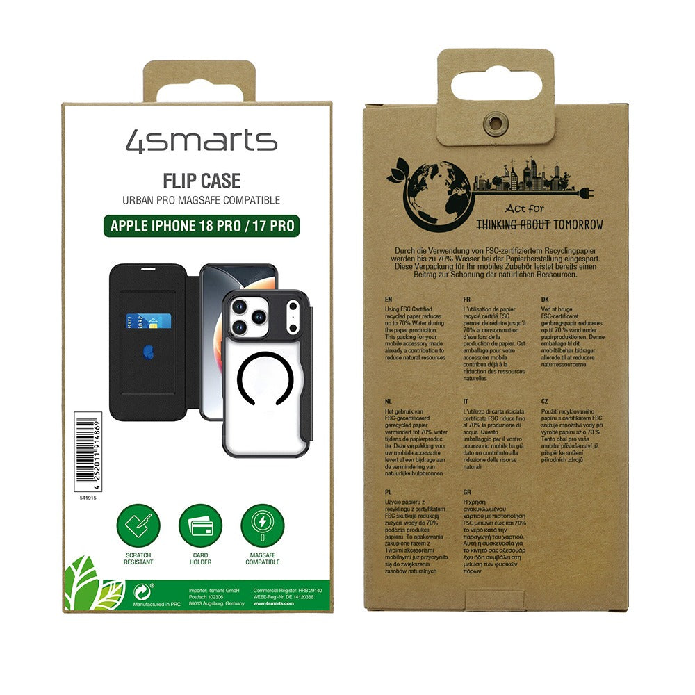 4smarts iPhone 17 Pro/iPhone 18 Pro Fodral Urban Pro MagSafe Svart