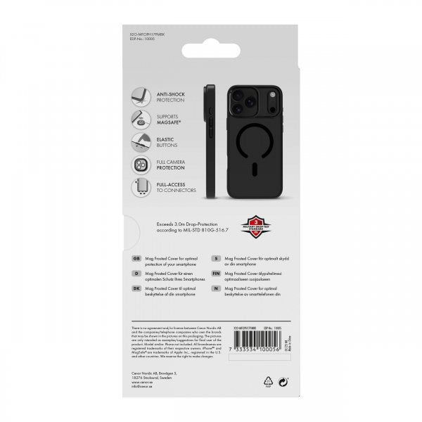 X2O iPhone 17 Pro Max Skal Mag Frosted Svart