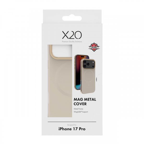 X2O iPhone 17 Pro Skal Mag Metal Guld