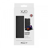 X2O iPhone 17 Fodral Classic Wallet Svart
