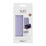 X2O iPhone 17 Fodral Classic Wallet Lavender