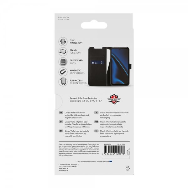 X2O Samsung Galaxy XCover 7 Fodral Classic Wallet Svart