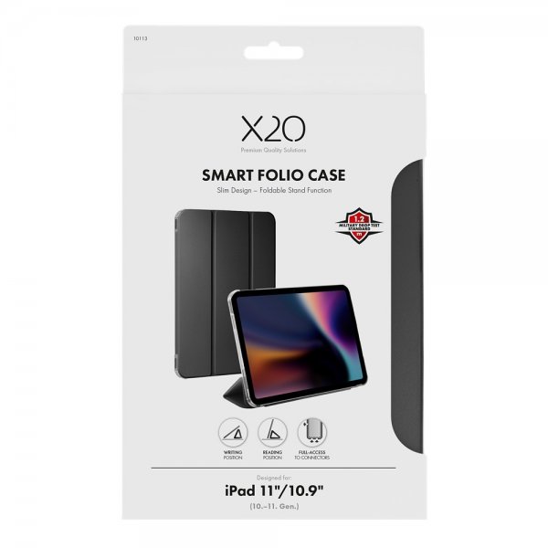 X2O iPad 10.9 (gen 10)/iPad 11 (A16) Fodral Smart Folio Svart