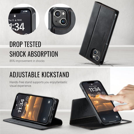 CaseMe iPhone 15 Fodral C49 Series Svart