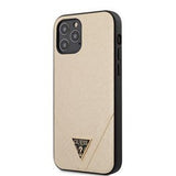 Guess iPhone 12 Pro Max Skal Saffiano V Stitch Guld