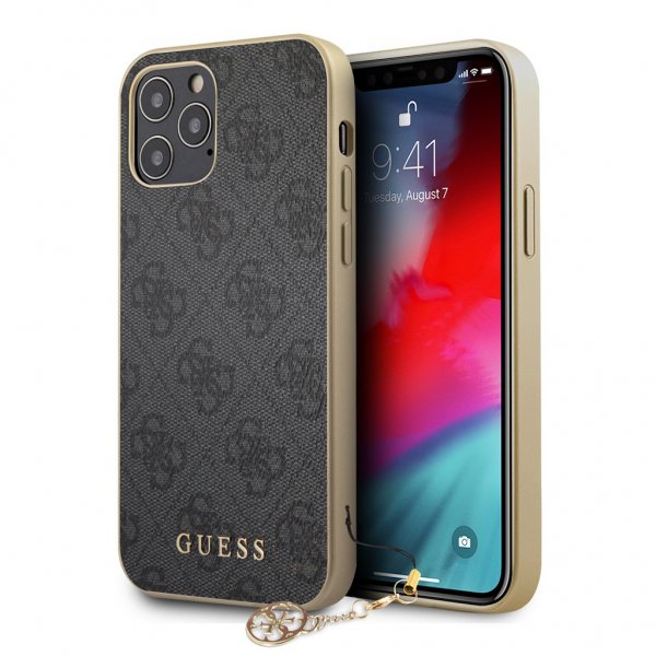 Guess iPhone 12/iPhone 12 Pro Skal 4G Charms Grå