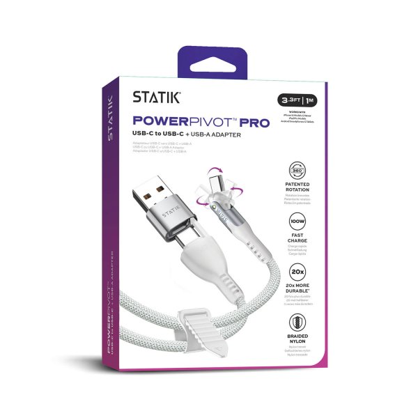 Statik Kabel PowerPivot Pro USB-C/USB-C 1m Vit