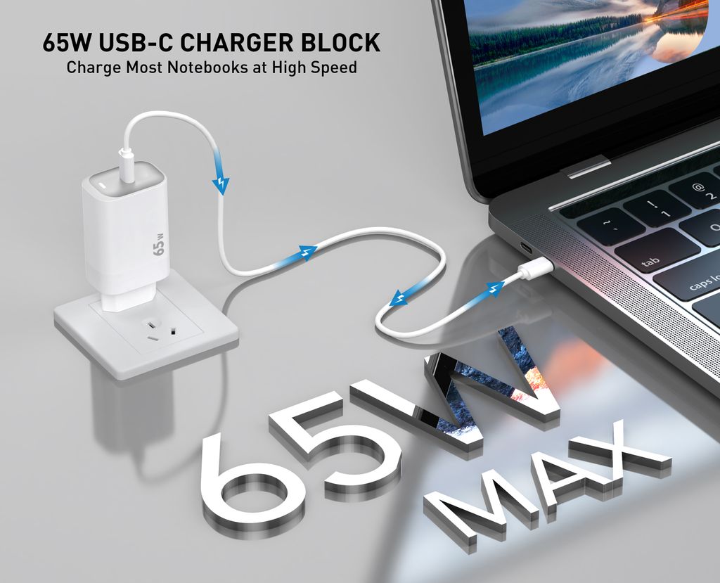 SiGN 65W Snabbladdare USB-C PD Vit