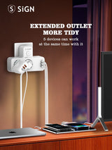 SiGN 2-vägs Grenuttag med LED-nattlampa 20W USB-A/USB-C