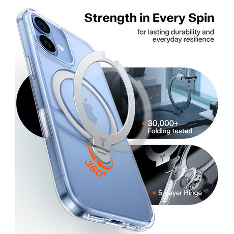 Torras iPhone 17 Skal Ostand Q3 Spin Transparent