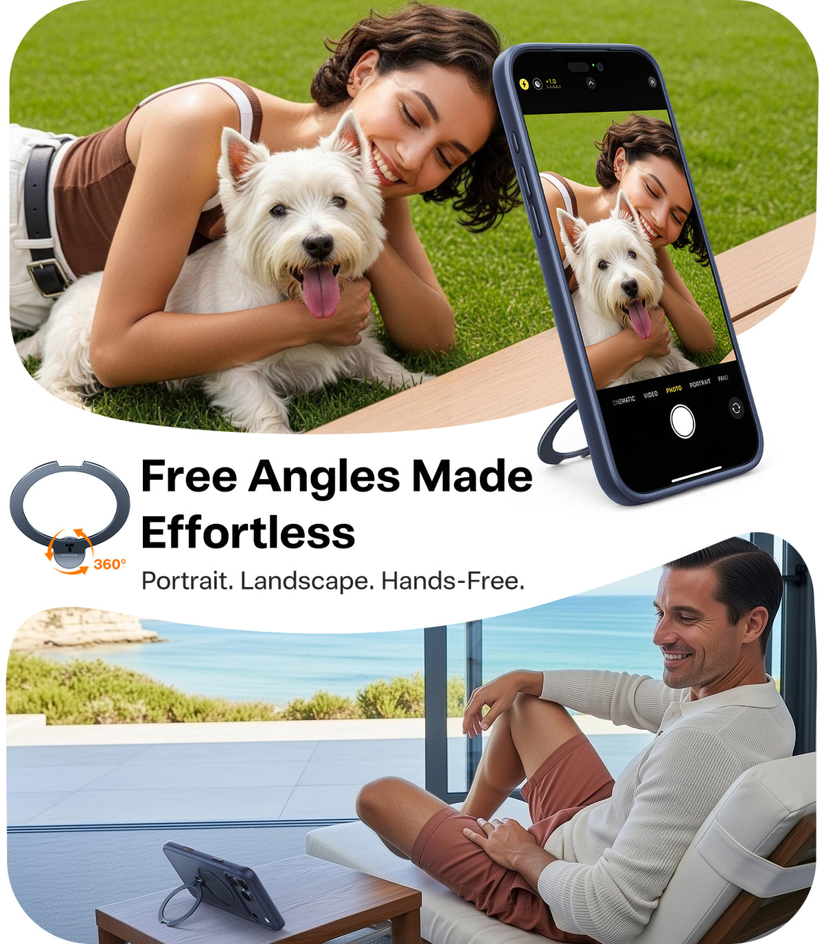 Torras iPhone 17 Pro Skal Ostand Q3 Spin Deep Blue